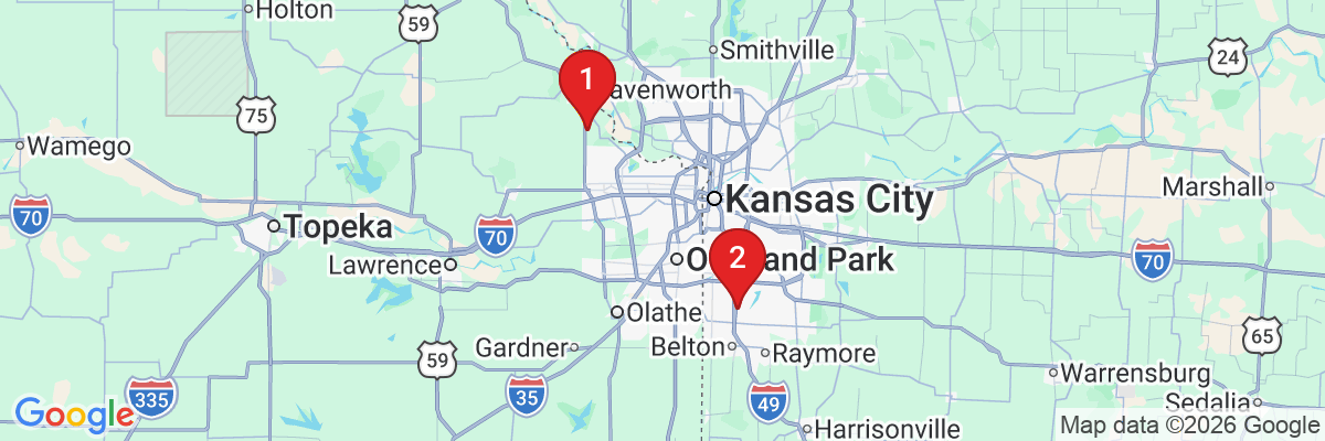 Map showing facility locations
